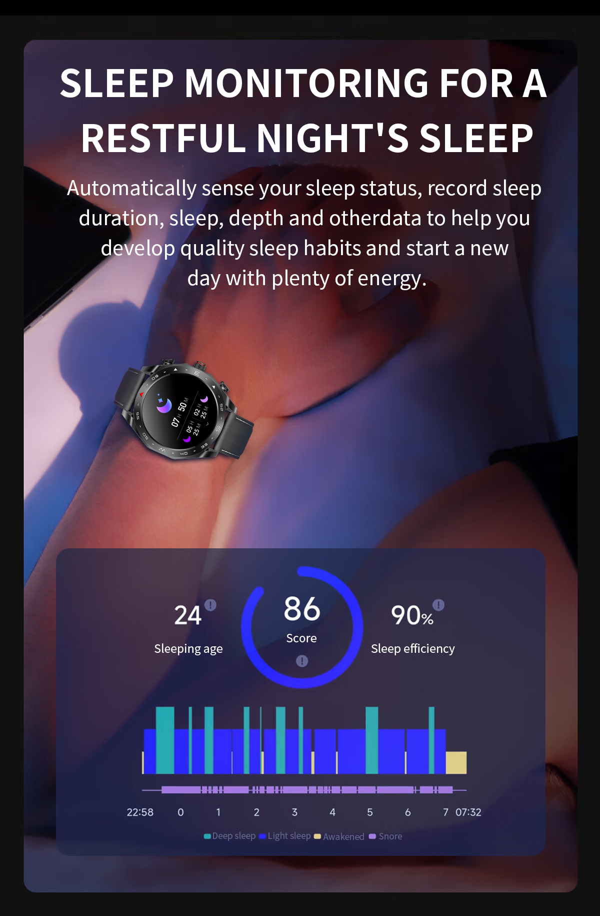 IPS Screen IP67 Waterproof Wireless Earphone Smart Watch Music Bracelet 1.52 Quot