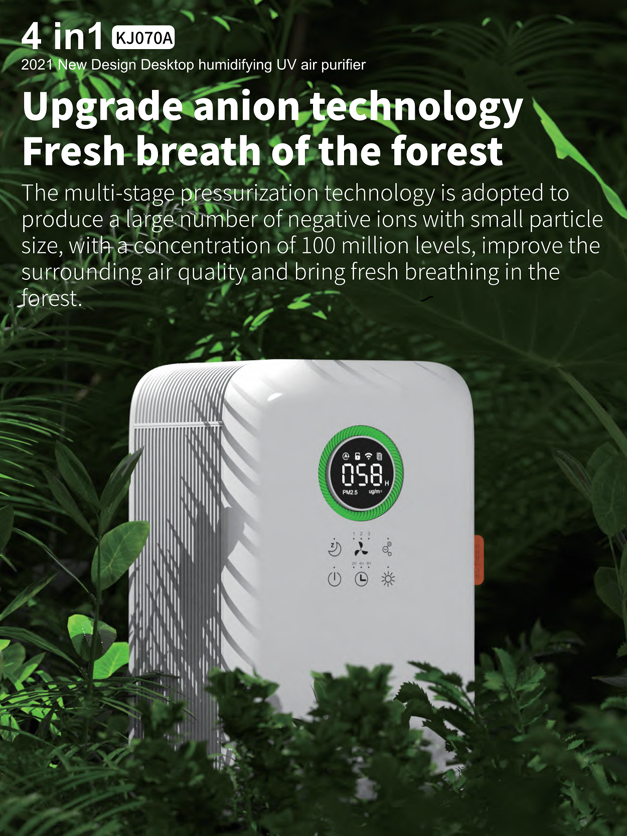 HOMEFISH Hepa Filter Household Air Purifier Ion Humidifier 400ml