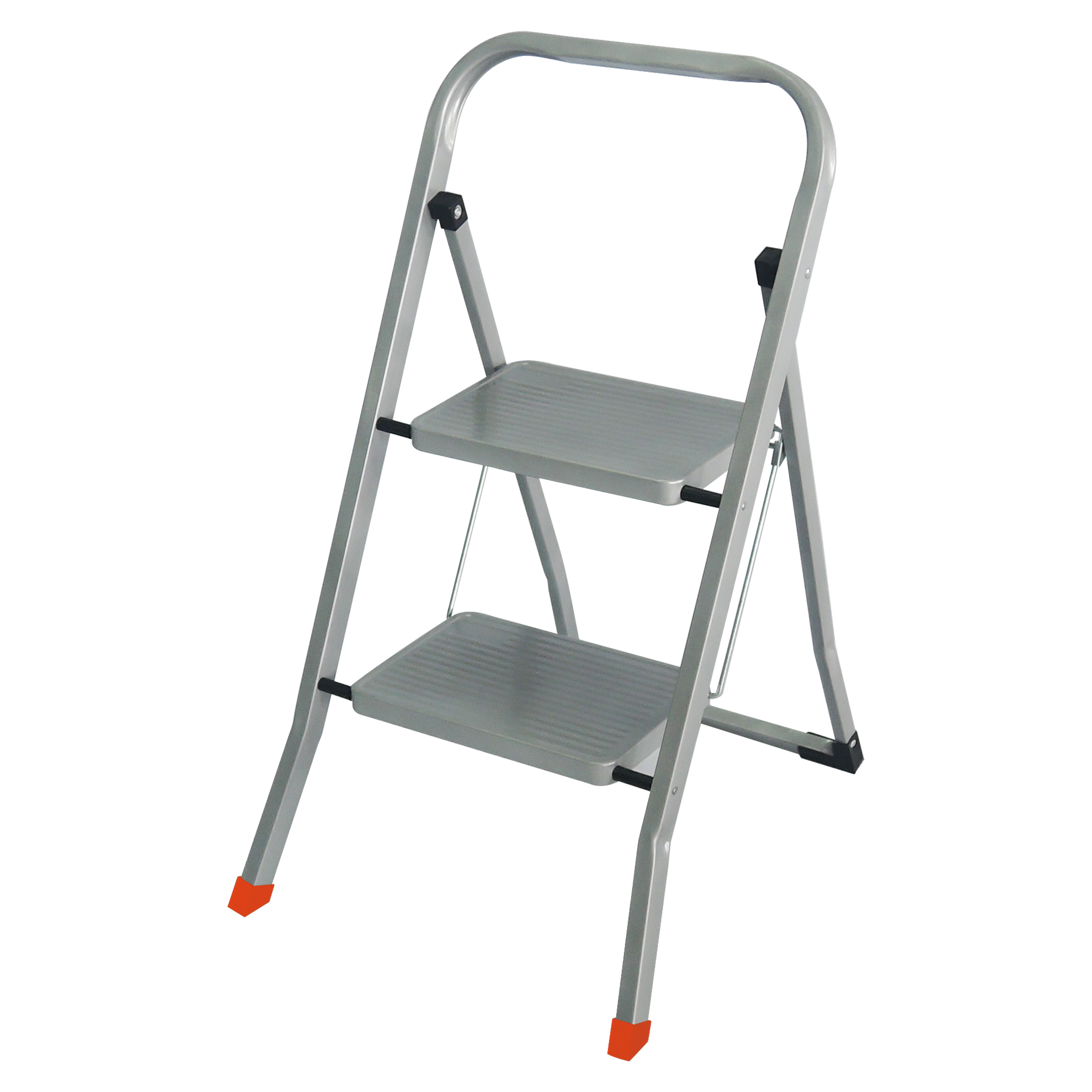 Slip Resistant 2 Step Steel Stool Compact Foldaway Size Stable Performance