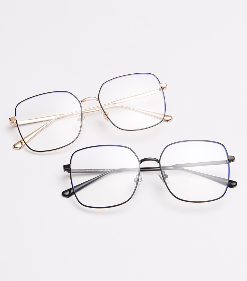 Oversized Full Frame Glasses Alloy Square Optical Spectacle Plain Lens 139MM