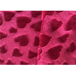  Heart Pattern Knit DTY Brush Minky Plush Fabric 100 Polyester Manufactures