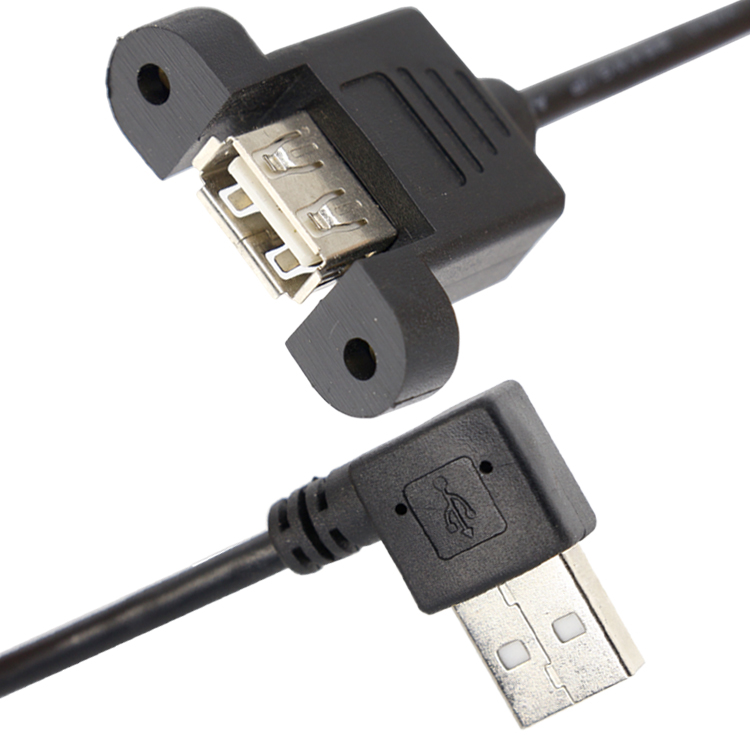 Screw Locking Male to Female Panel Mount USB Extension Cable