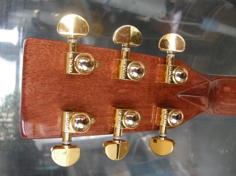 Custom MT Dreadnought D Body Sunburst Acoustic Guitar Wood Pickguard Martin D45 Guitar