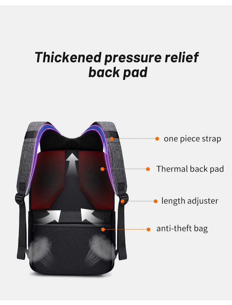 19 Litre Slim Laptop Multi Functional Backpack 15.6 Inch OEM ODM
