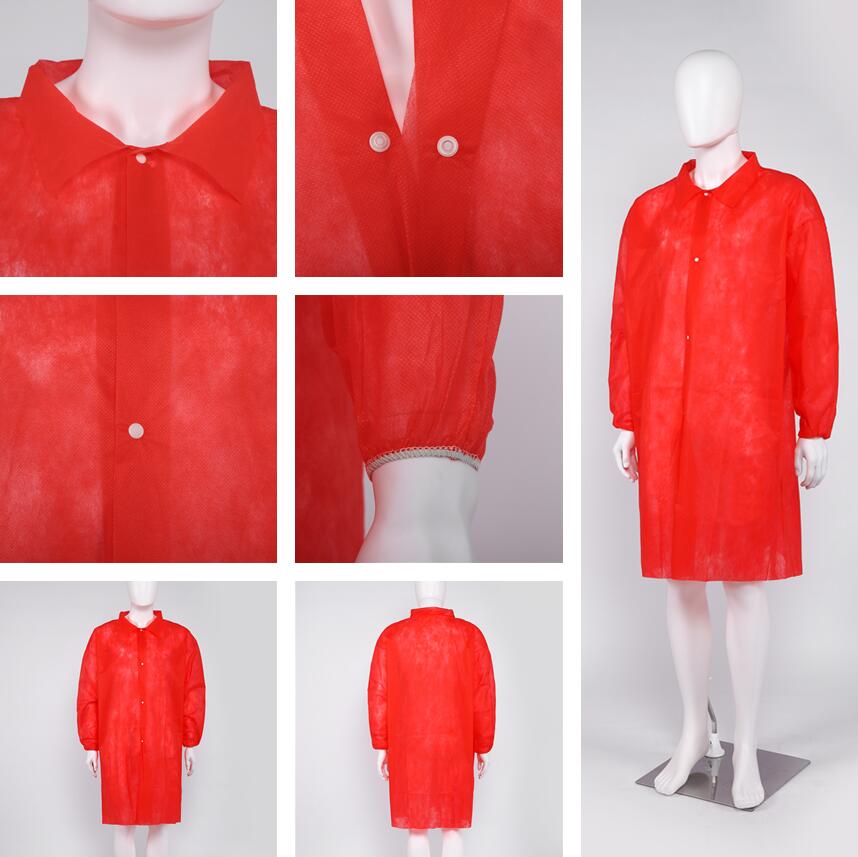 S&J Factory Price Nonwoven Disposable PP white Lab Coat Non woven for Kids or Adults