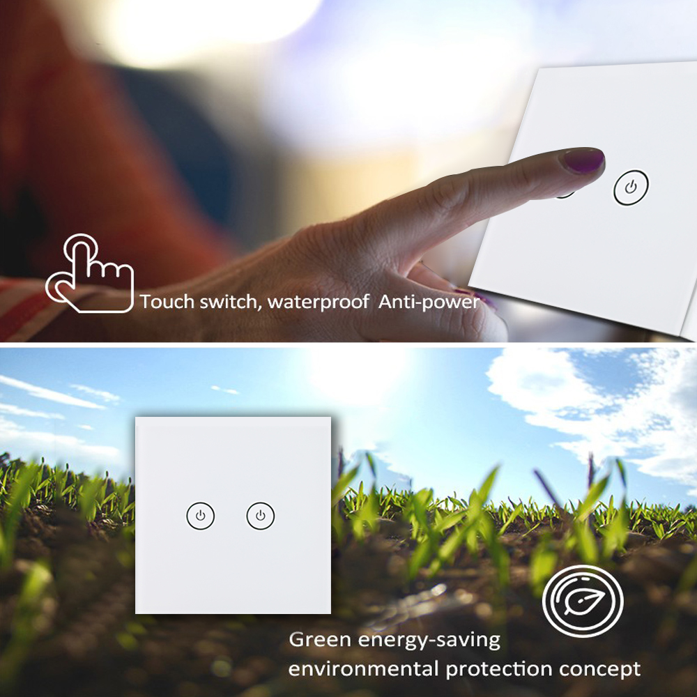 TUYA WIFI Remote Control Switch Crystal Tempered Glass And ABS Plastic Material