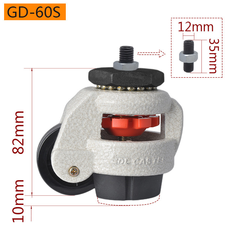 EDL 50kg-1000 Kg Caster Wheels , Threaded Leveling Castor Wheels GD Series GDS