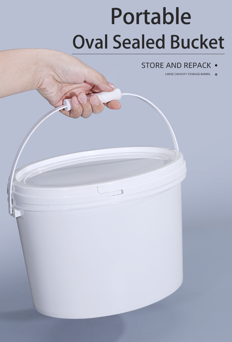 Round Food Grade Storage Drum with Handle and Lid 6L/10L/17L/19L Capacity as Sample