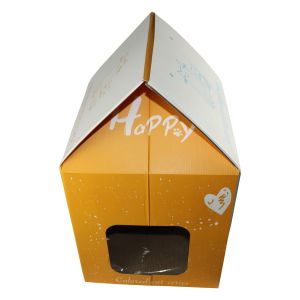 Cat Scratching Post Cardboard Scratch Pad House Multiple Functions 53x33x32CM