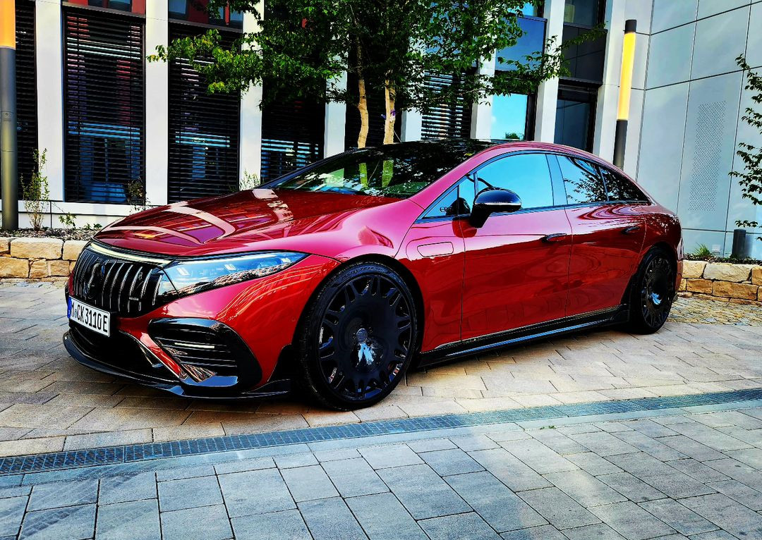 For Mercedes EQS Carbon Fiber Body Kit EQS Upgrade BS Style Carbon Fiber Front Lip Diffuser Spoiler Body Kit
