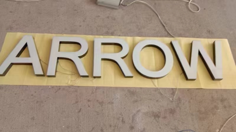 Custom 3d Stainless Steel Interior Wall Letter Logo Sign with Luminous Effect Display