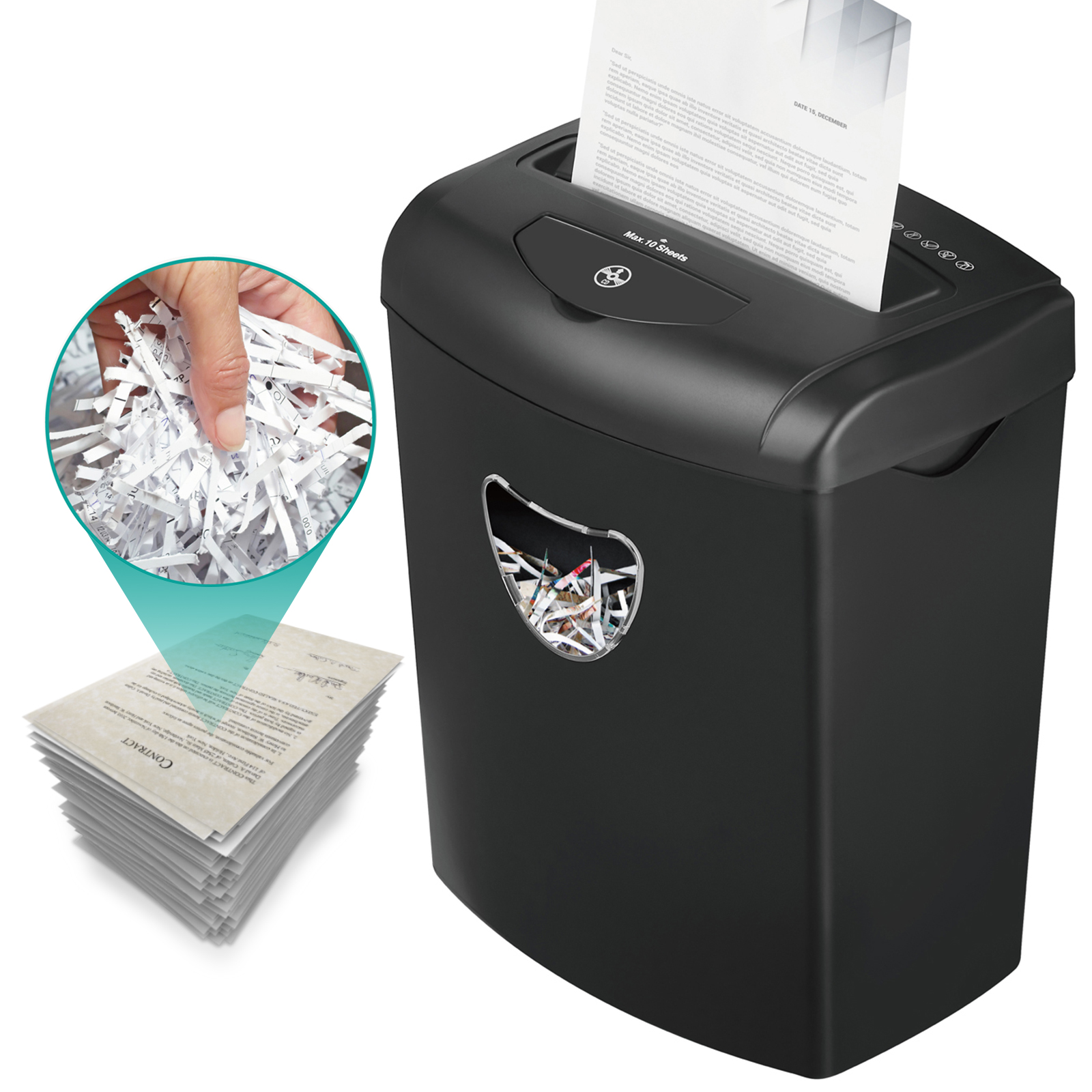 5.55 Gallons CD 10 Sheets A4 Paper Shredder Machine CD218P with CE Certificate and 21L basket Bin