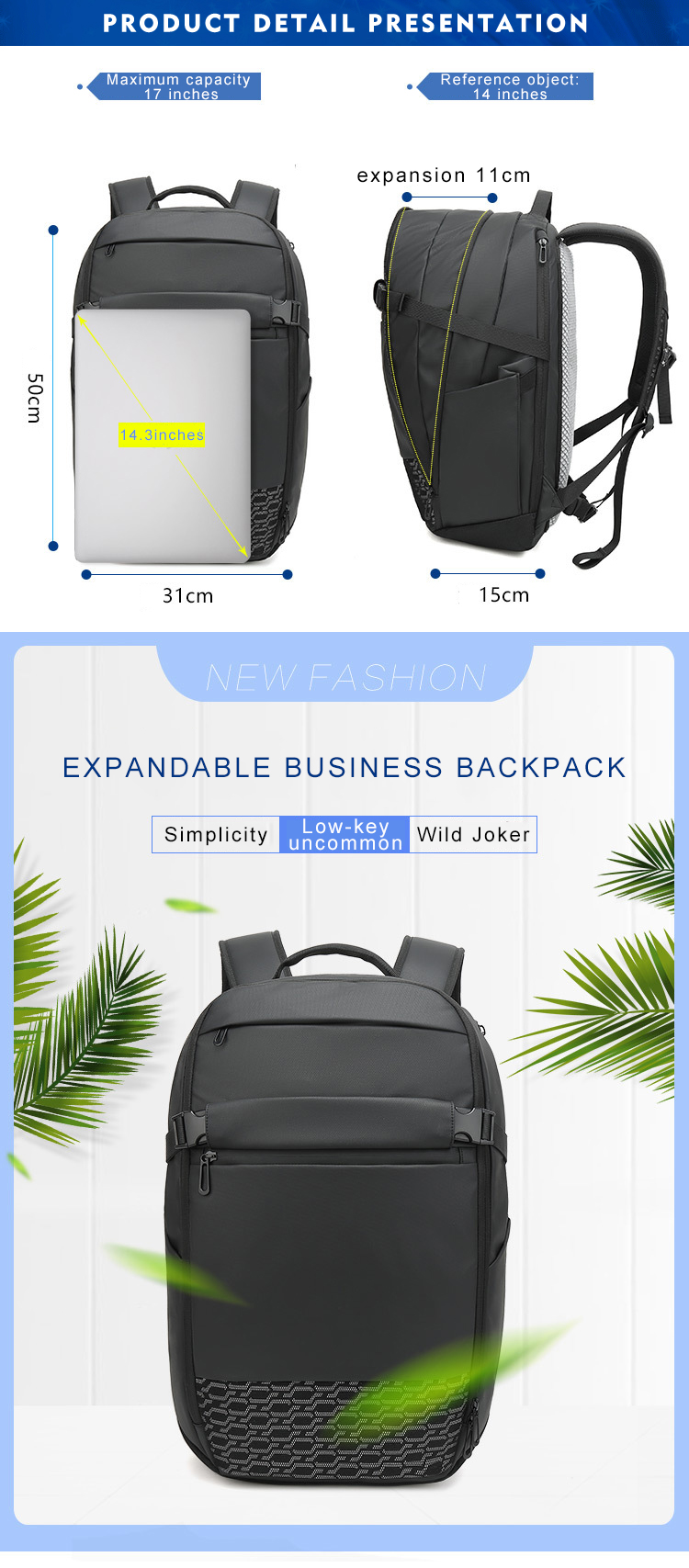 Wear Resistant 24L Functional Folding Travel Backpack For Work