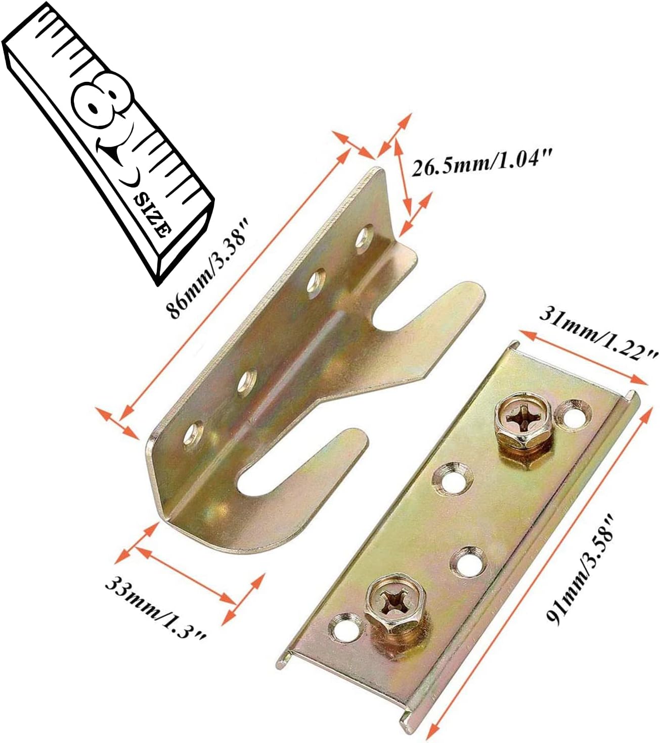 Rust Proof Bed Frame Connectors with Screws Play a Role in Supporting Fixed Bed Frame