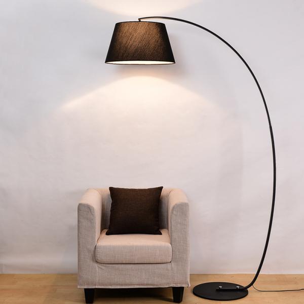 Vertical Arc Led Floor Lamps American Country Cloth Cover Living Room Decoration