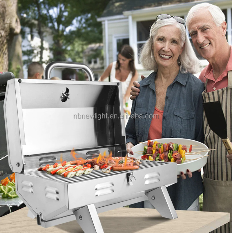 8.7kg Portable Stainless Steel Gas Grill BBQ Grill for Outdoor Camping Compact Design