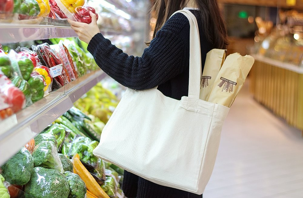 Sustainable Natural Color 6oz Canvas Cotton Tote Bag