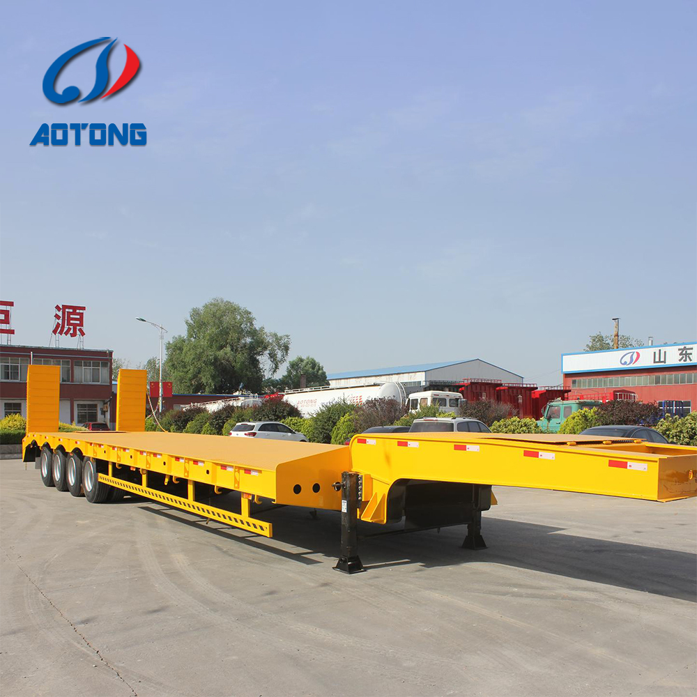 650-800mm Height 3 Axle 80T Front Loading Gooseneck Detachable Low Bed Trailer for Loading