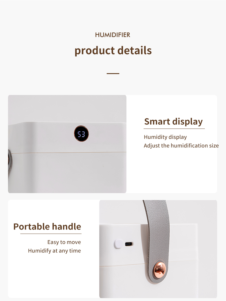 HOMEFISH Desktop 3L Double Spray Portable Ultrasonic Air Humidifiers For Office