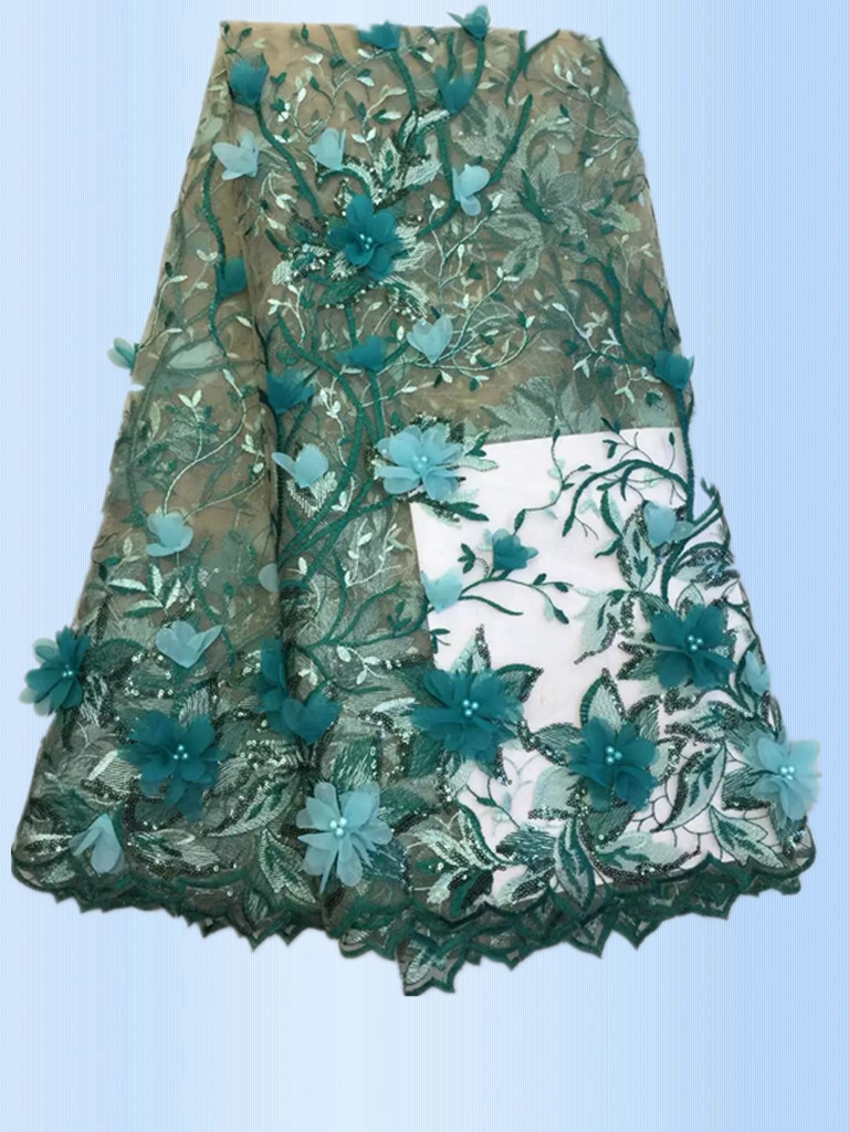 2017 High Quality Lace Tulle Styles 3D Embroidery Laces Fabric With Applique with Different Color