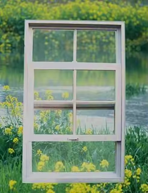 White UPVC Frame Single Hung Vinyl Windows With Grill Low E Argon Glass Windows