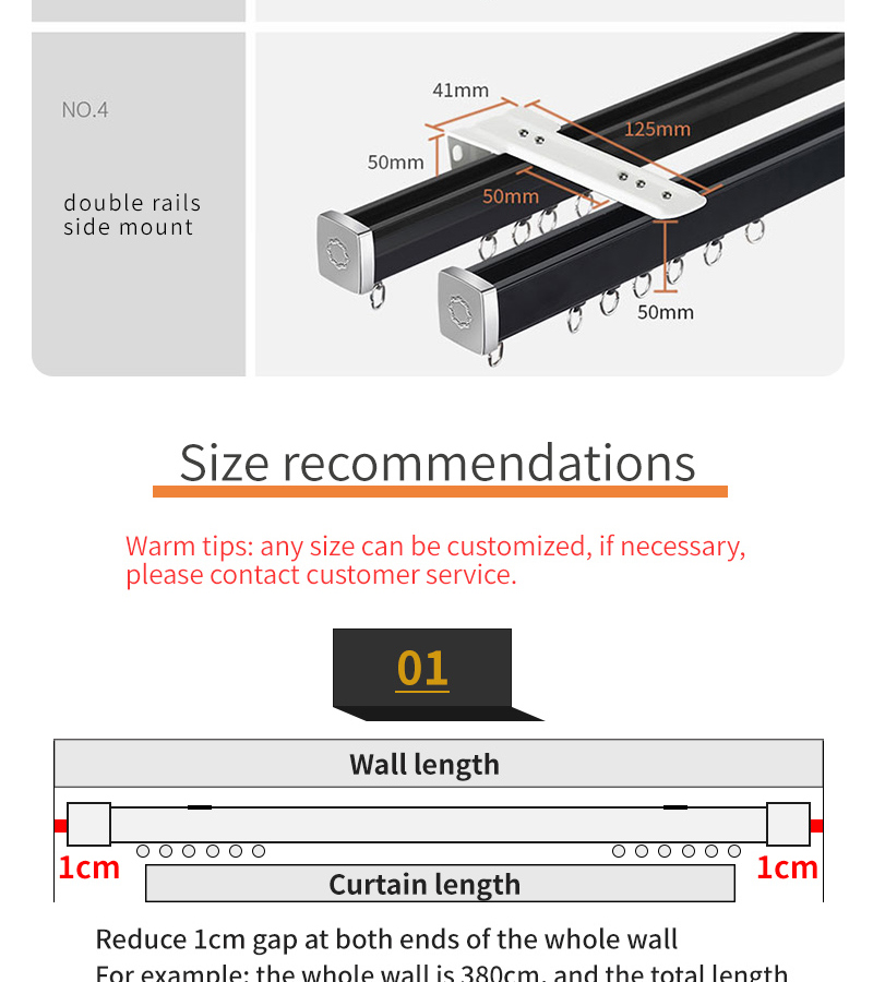 Ceiling Mounted Heavy Duty Aluminium Curtain Track For Home Decoration