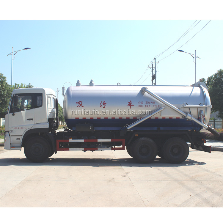 15000L 6x4 Heavy Duty Sewage Suction Truck 85km/H Max Speed Dongfeng