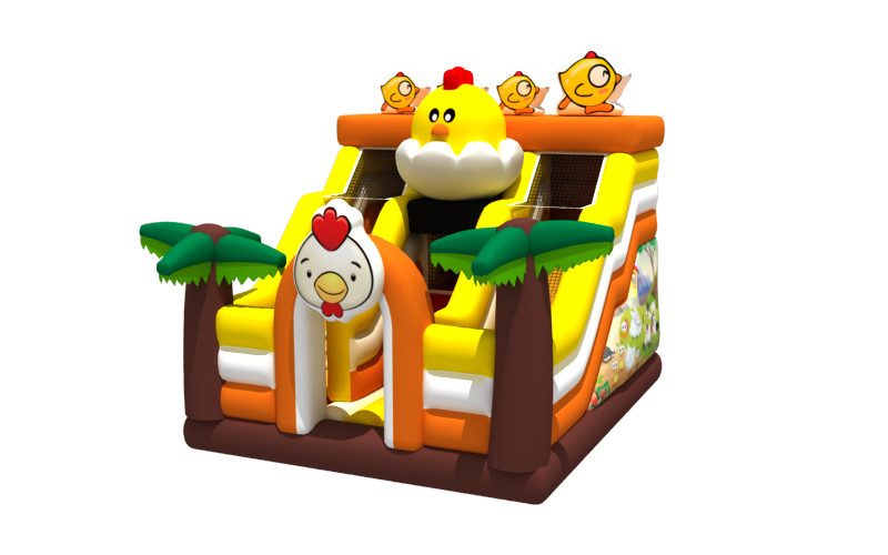 Commercial Events Inflatable Funny Park Kids Inflatable Chicken Cartoon Bouncer With Slide Combo