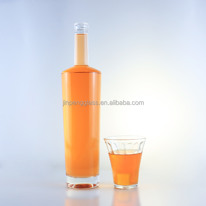 Empty Clear Flint Gin Rum Champagne Brandy Whisky Liquor Glass Bottle with Customized Logo