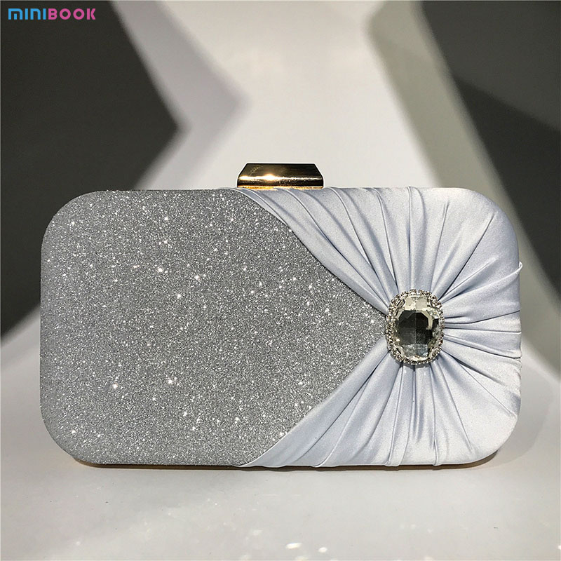 Mesh Diamond-studded Banquet Bag Crossbody Chain Clutch Hand Bag Evening Handbag For Party