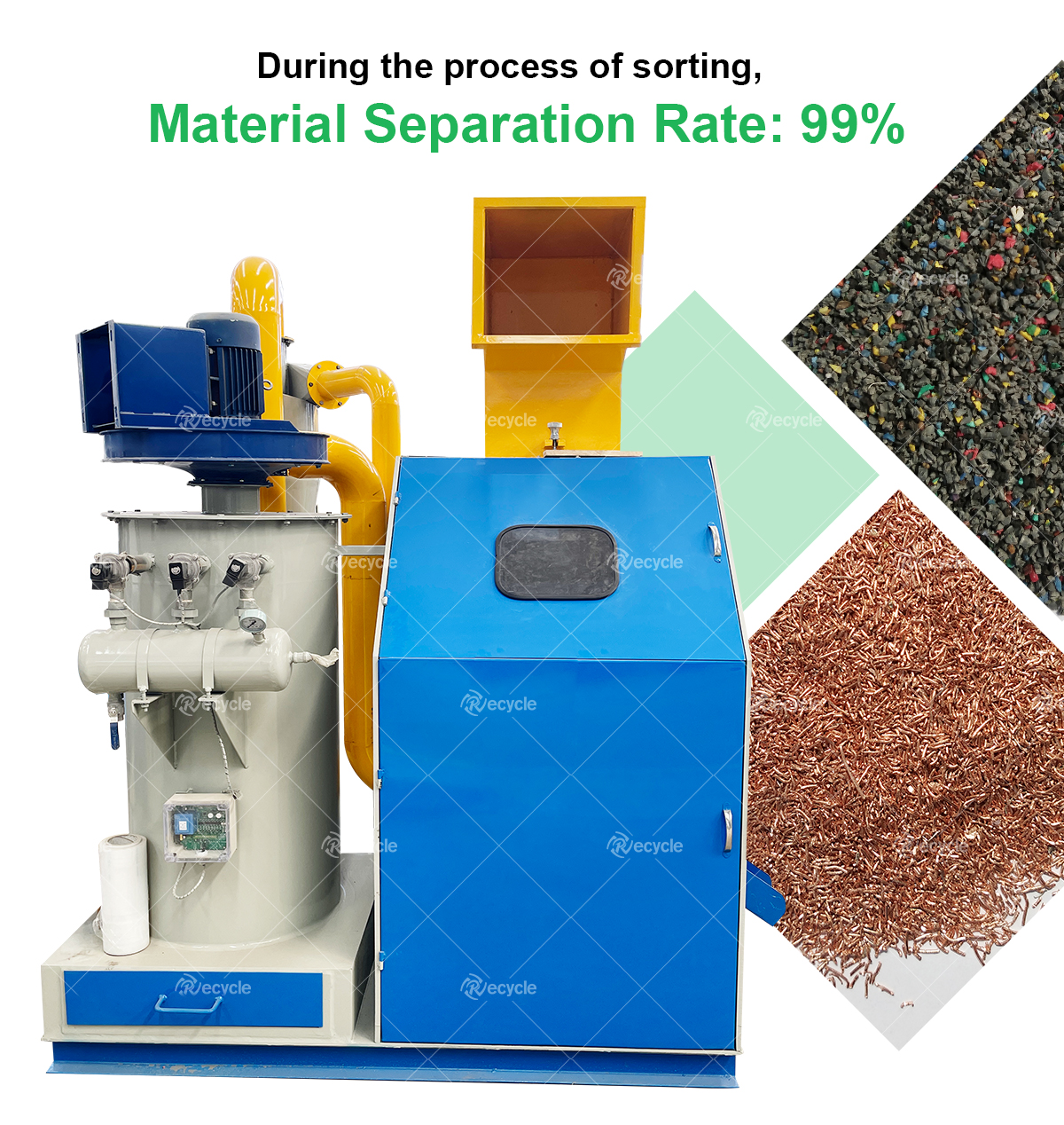 Dry Type Mini Copper Wire Granulator And Separator Small Cable Recycling Machine