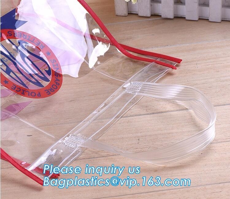 Customized PP/PVC/PETclear plastic gift bag, Reusable Single bottle wine bag Pvc wine bottle gift bag, plastic transpare