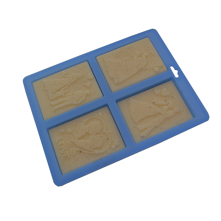 New Design Customize Food Grade 4 Cavity Silicone Soap Mould Sustainable