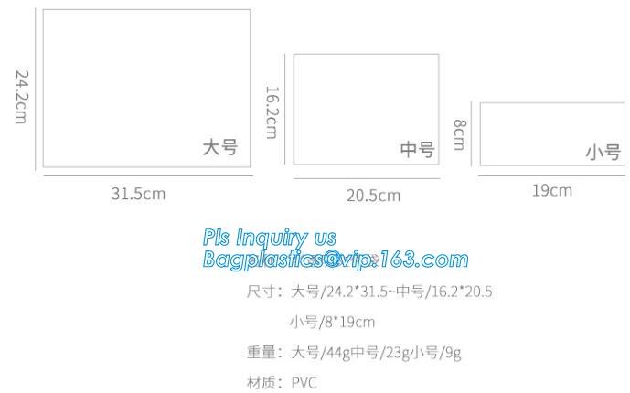 garment pouch with slider zipper, slider zipper on top side gusset pvc packaging pouch, pvc slider pouch,PVC slide pouch