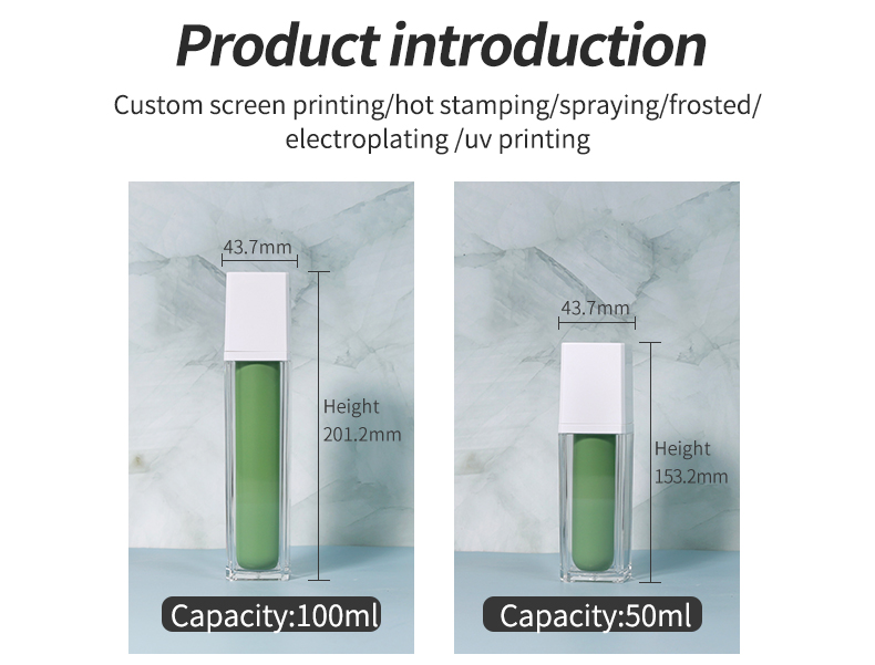 100ml Spray Pump Bottle Customized Amber Airless Pump Bottle For Cosmetics Packaging