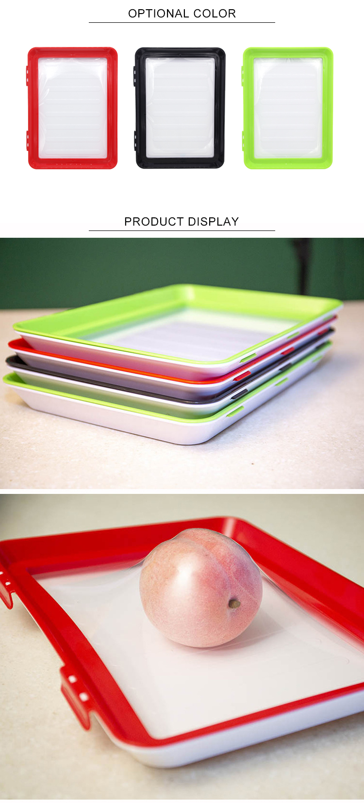 Hot Selling Clever Tray New Idea Kitchen Vegetable Food Preservation Plastic Clever Tray