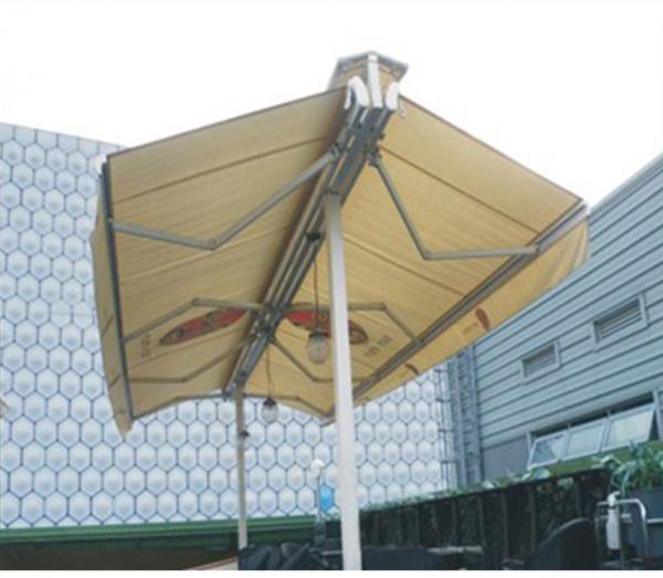 Retractable awning double sided outdoor independent awning