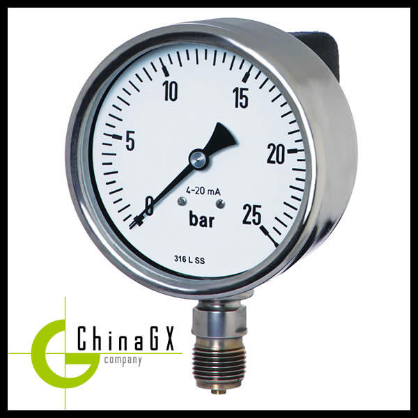 52mm Intelligent Oil Filled Pressure Gauge Manometer 316 Stainless Steel Economical