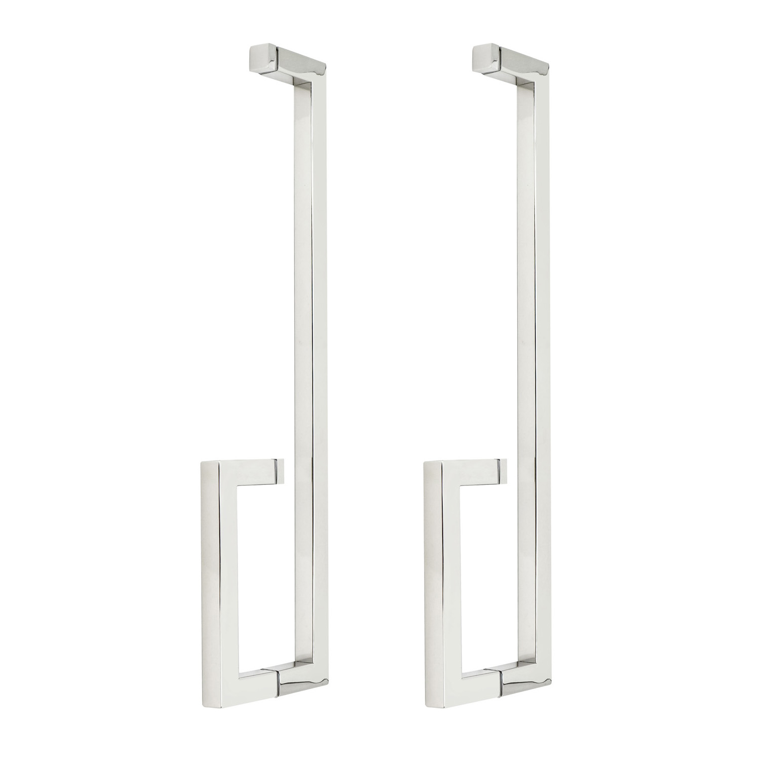 Polished Entrance Black Door Handle Pull for Building Bathroom Glass Door Installation