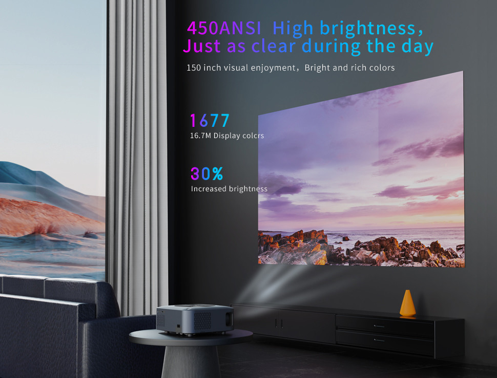 Full Hd Cinema 1080p Movie Android 9 Smart Led Lcd 4k Projector 400 ANSI Lumens