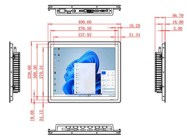 17-Inch Integrated Windows Monitor for Industrial Automation and Logistics Operations