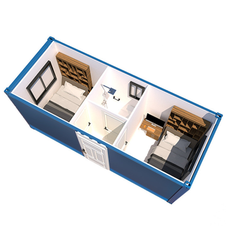 China Strong Durability Prefabricated Container House, Prefab Metal House With Rock Wool Sandwich Panel Insulation on sale