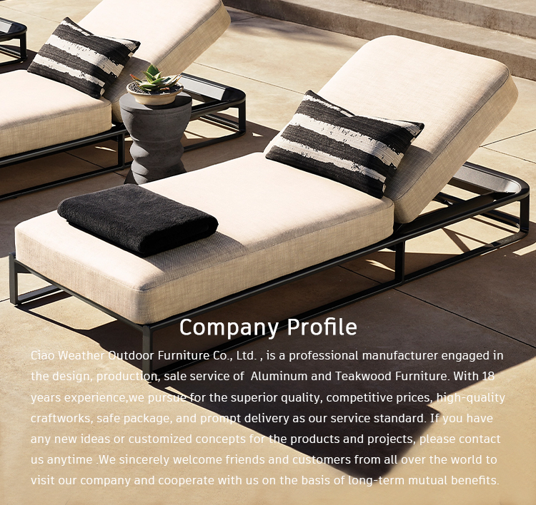 Modern Outdoor Furniture Aluminum Sun Lounger Hotel Leisure Sun Bed Chaise Lounge