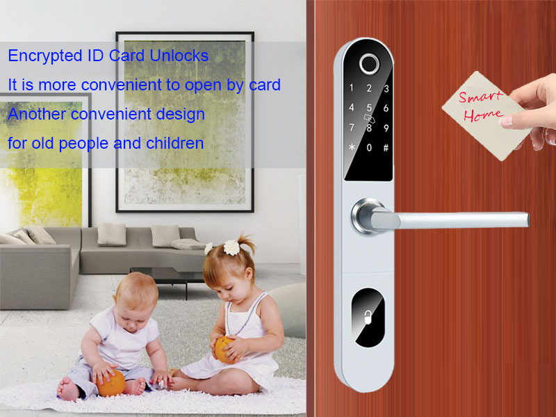 Slim European Standard Mortise Smart Fingerprint Door Lock With TT LOCK APP