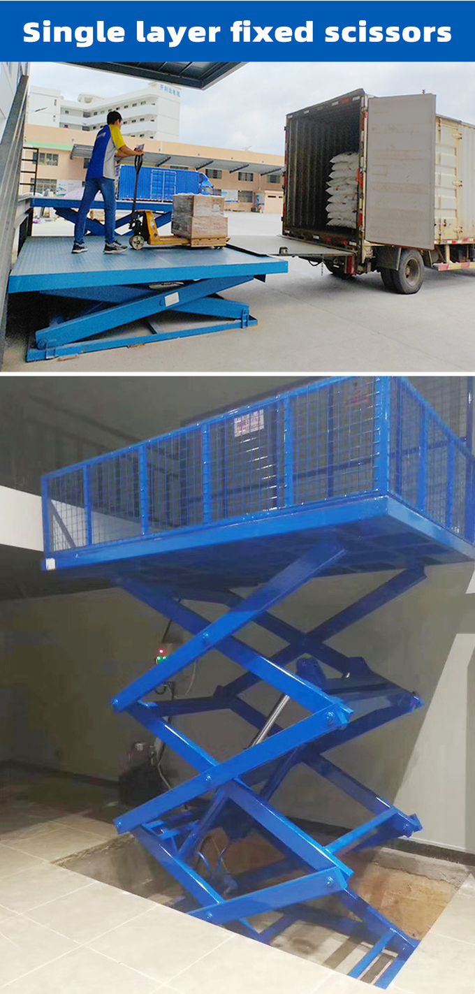 Anti Skid 10T Stationary Scissor Lift Platform With 4650mm Max Height 1