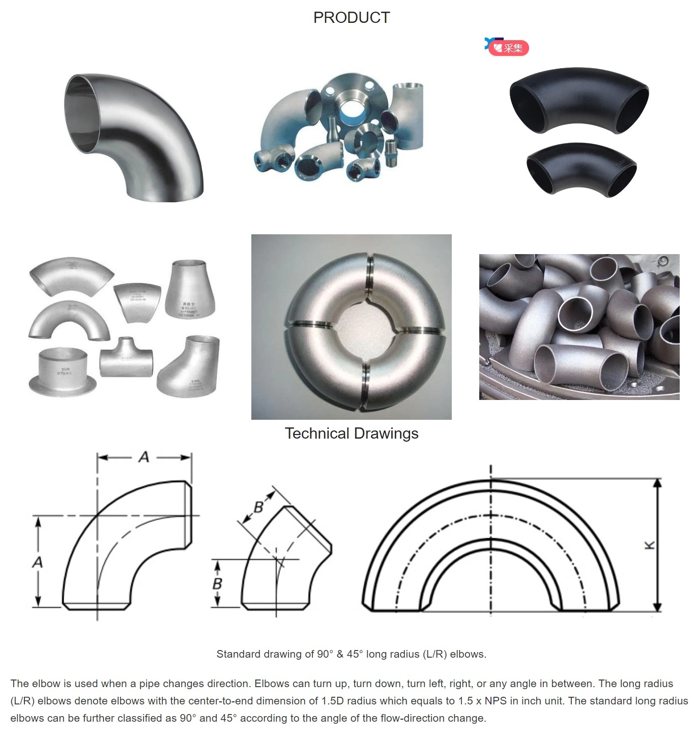 Yellow Paint 180 Degree Pipe Bend Standard Asme B16.9 Ansi B16.9
