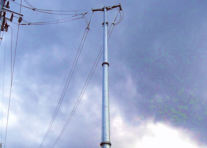 10KV Double Circuit Monopole Transmission Tower ,Hot DIP Galvanization Steel Pole