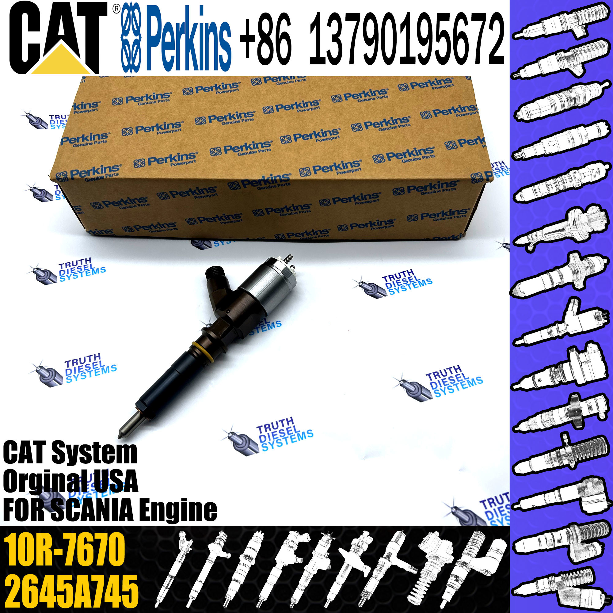 C6.6 Diesel Fuel Injector 320-0670 320-0670 3200670 2645A745 10R7670 10R-7670 For Perkins CAT