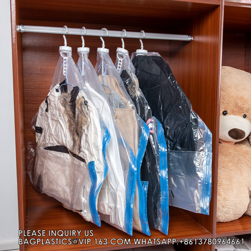 Space Saver Vacuum Compression Hanging Vacuum Storage Bag Down Jacket Vacuum Compressed Space Saver Storage Bags
