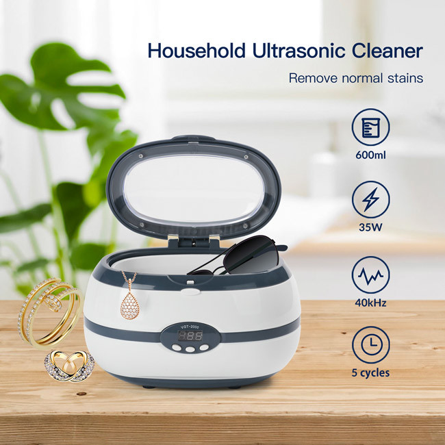 Portable Ultrasonic Vibration Cleaner With LED Display / Auto Open Cover